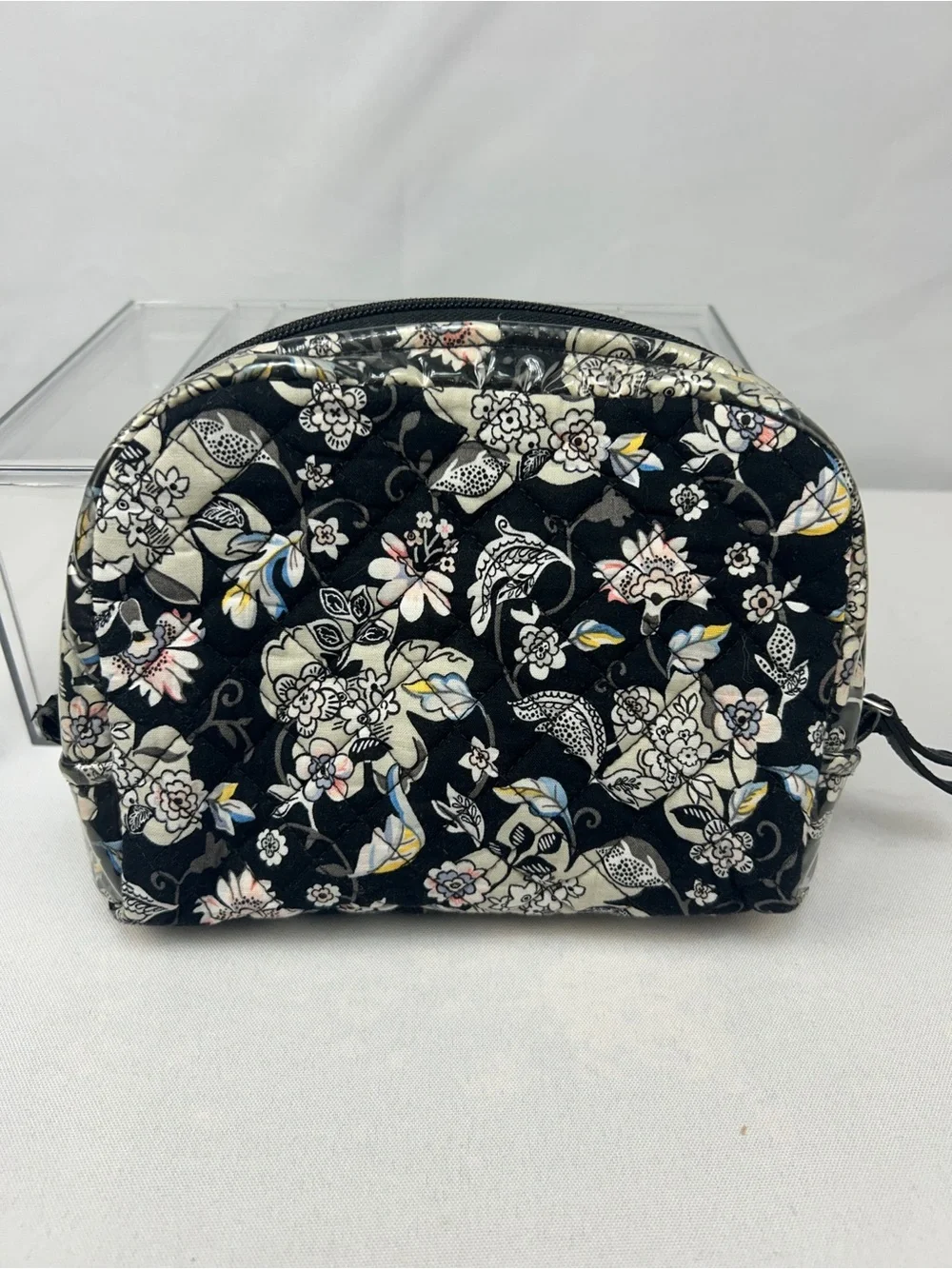 Vera Bradley Black Floral Quilted Cosmetic Case